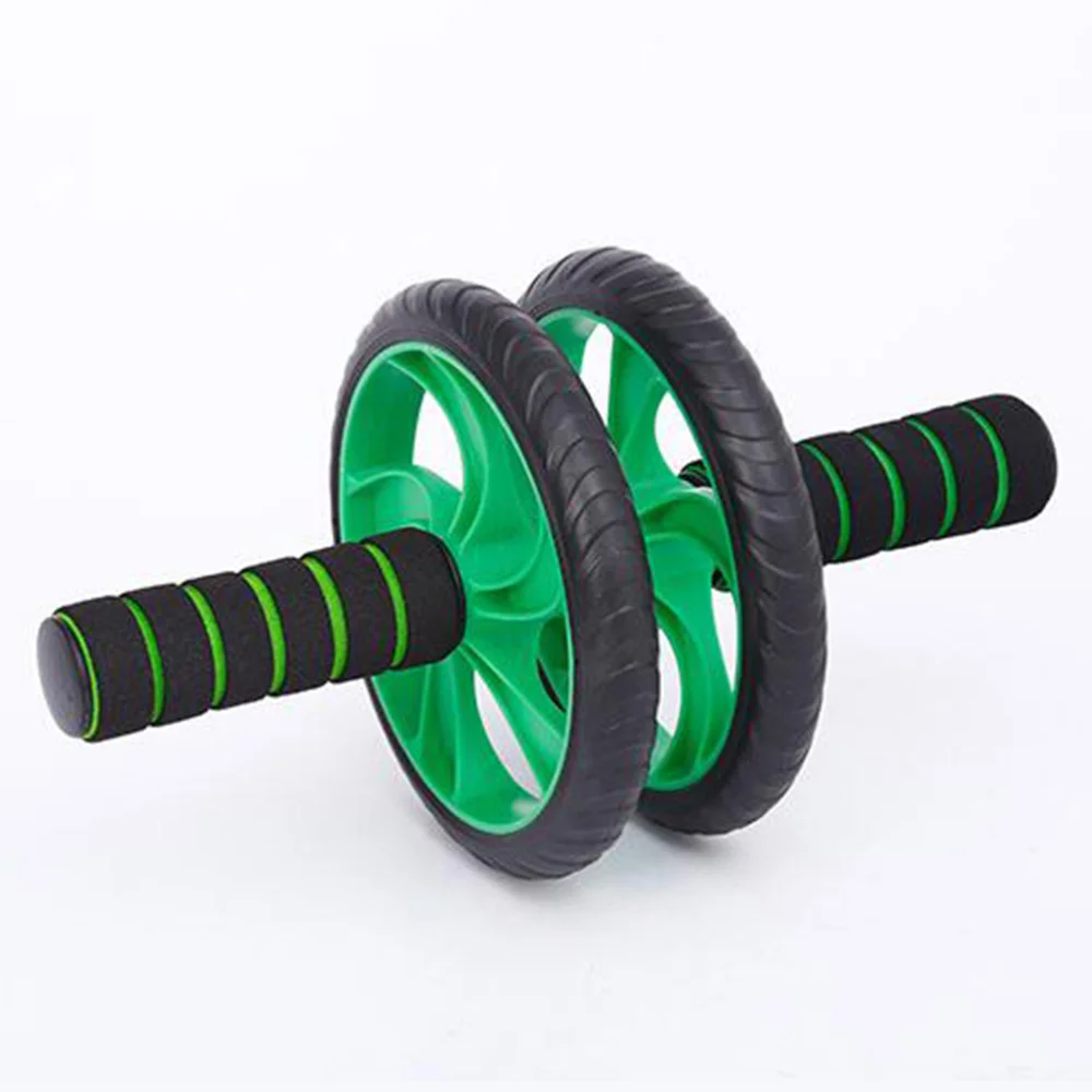 

14 Inch Abdominal Muscle Wheel Mute Belly Roller Automatic Spring Back Two Wheels Fitness Device with Kneeling Pad (Green)