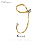 Серьги Yhpup с геометрическим дизайном, костяные ювелирные украшения для ушей, Модные металлические серьги-клипсы без пирсинга, ювелирные изделия в подарок, 1 шт.