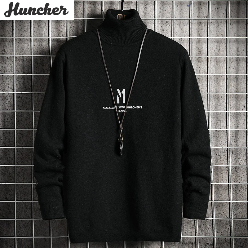 Мужской флисовый свитер с высоким воротником Huncher Зимний вязаный пуловер