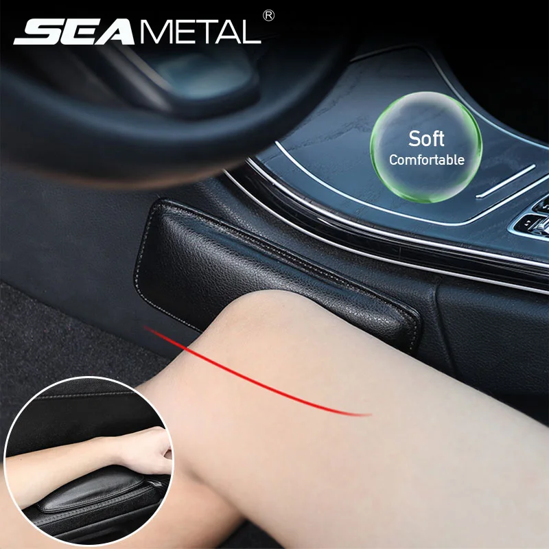 

2023 Leather Car Leg Cushion Pad Universal Auto Seat Side Rest Knee Pads Soft Mat Armrest Central Control Protector Knee