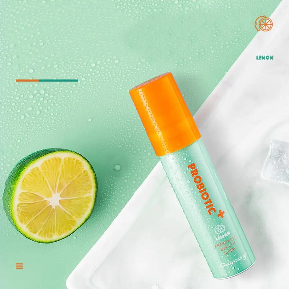 

15ml Portable Probiotic Oral Spray Lemon Flavor Breath Freshener Spray Long-lasting Dating Breath Mouth Anti-bad H6S6