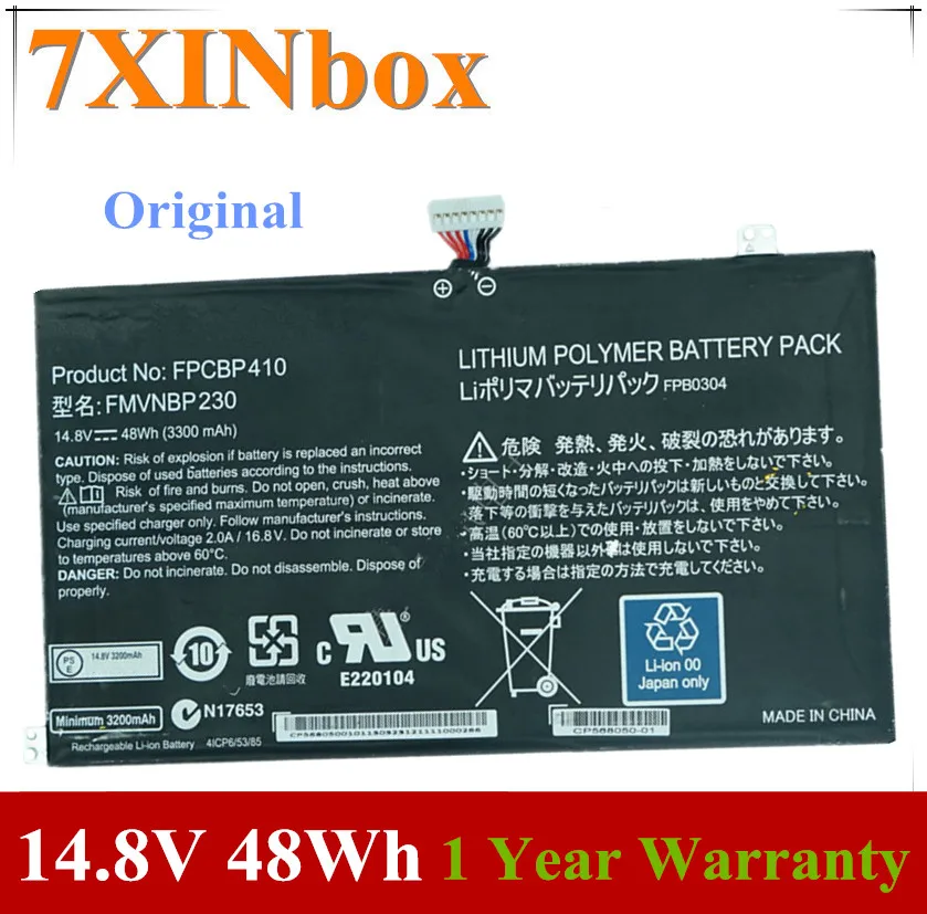 7xinbox 14 8 V 48Wh оригинальный FPCBP304 Аккумулятор для ноутбука Fujitsu LifeBook UH554 UH574 FPCBP410 FMVNBP230