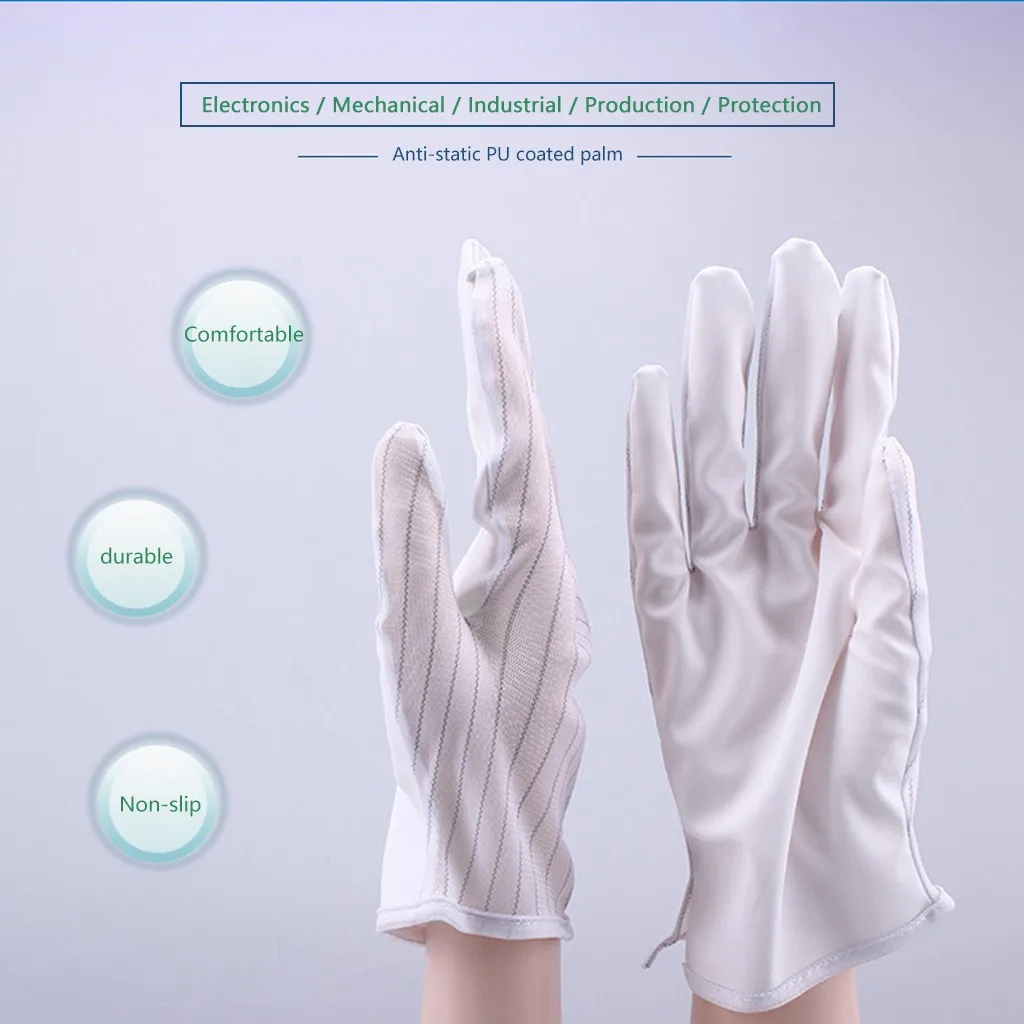 20 шт. перчатки для взрослых с вторичным покрытием Нескользящие в полоску