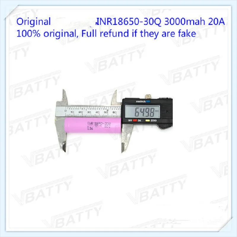 4 шт. inr18650-30q для samsung 3,7 в 18650 3000 мАч батарея 15A 30q для Vape и фонарик электроинструменты