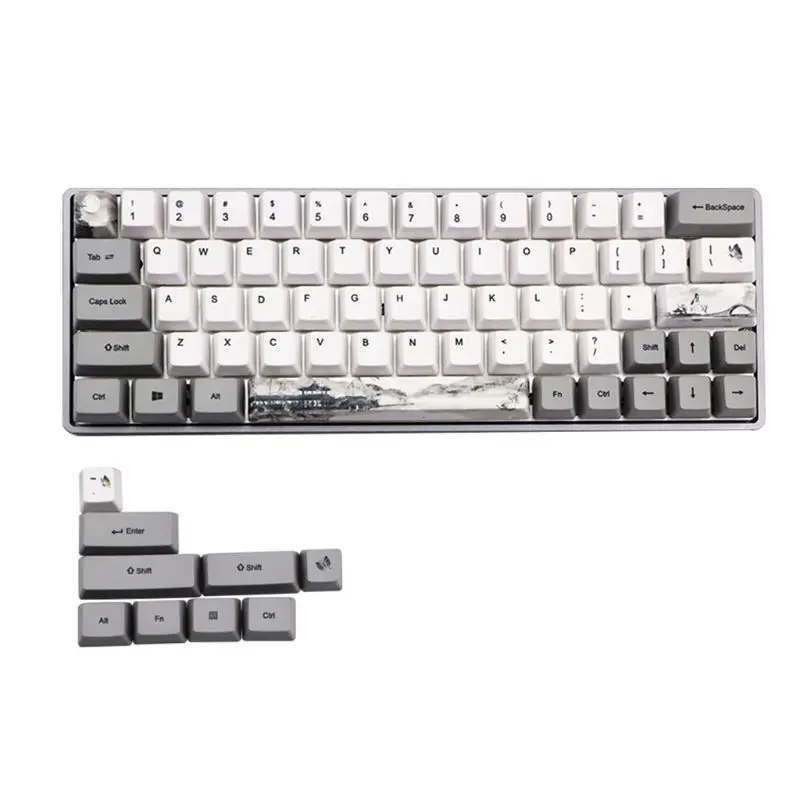 Tinte Dye-Sublimation Tastatur Nette Tastenkappen PBT OEM Profil Keycap Für GH60 GK61 24BB