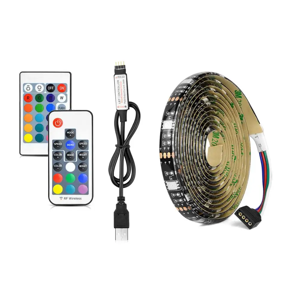 5050 Светодиодные ленты черный PCB 5V USB плоский ленточный кабель для Диодная лента