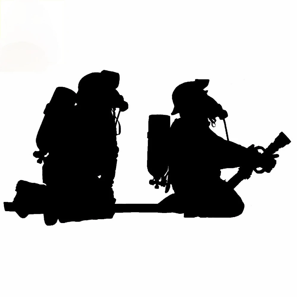 

17cm Creative Car Sticker Cartoon Firefighter Hosepipe Fire Vinyl Fun Styling Decal Accessories PVC