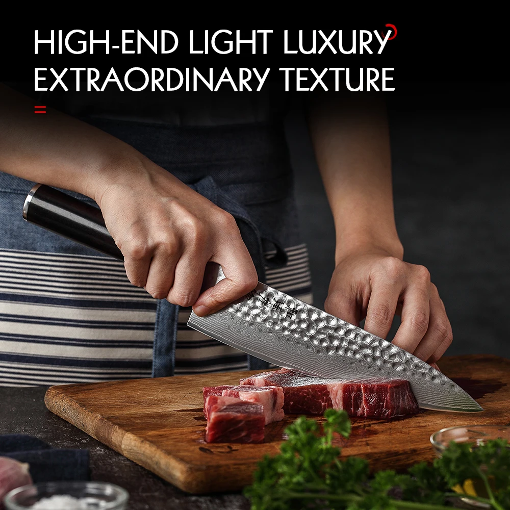 Профессиональные японские поварские ножи HEZHEN 8 дюймов высокоуглеродистые острые