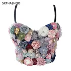 Бюстгальтер SXTHAENOO, сексуальный и очаровательный, с аппликацией, с цветочным рисунком, женский, девичник, бюстье, укороченный топ, бюстгальтер под свадебное платье