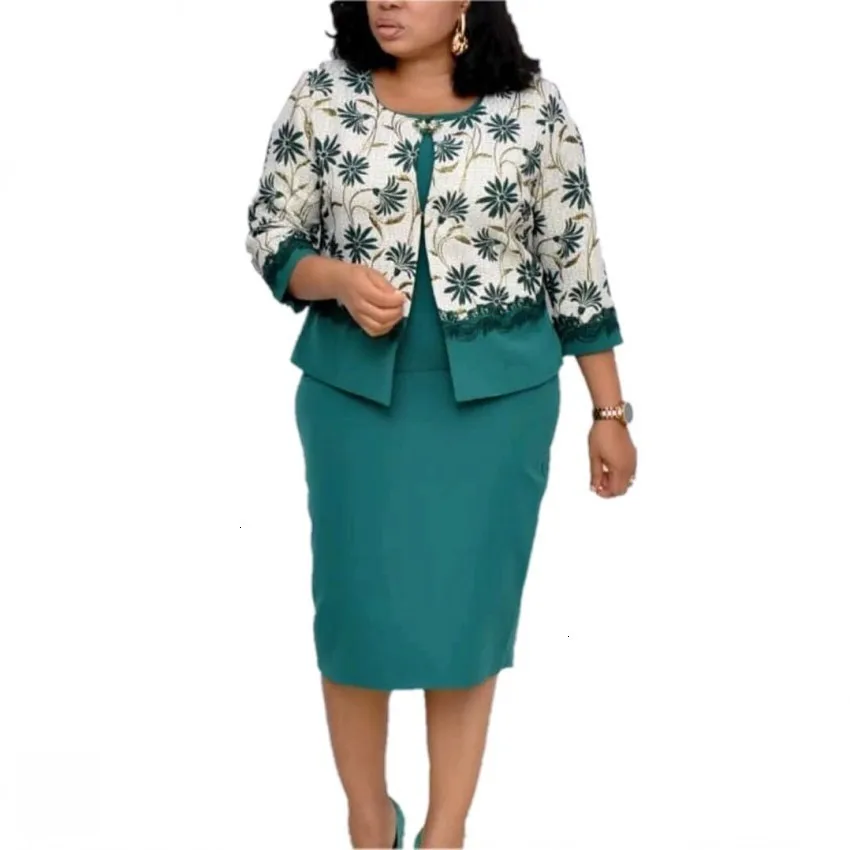 Элегантные комплекты из 2 предметов офисные платья размера плюс Летние Осенние