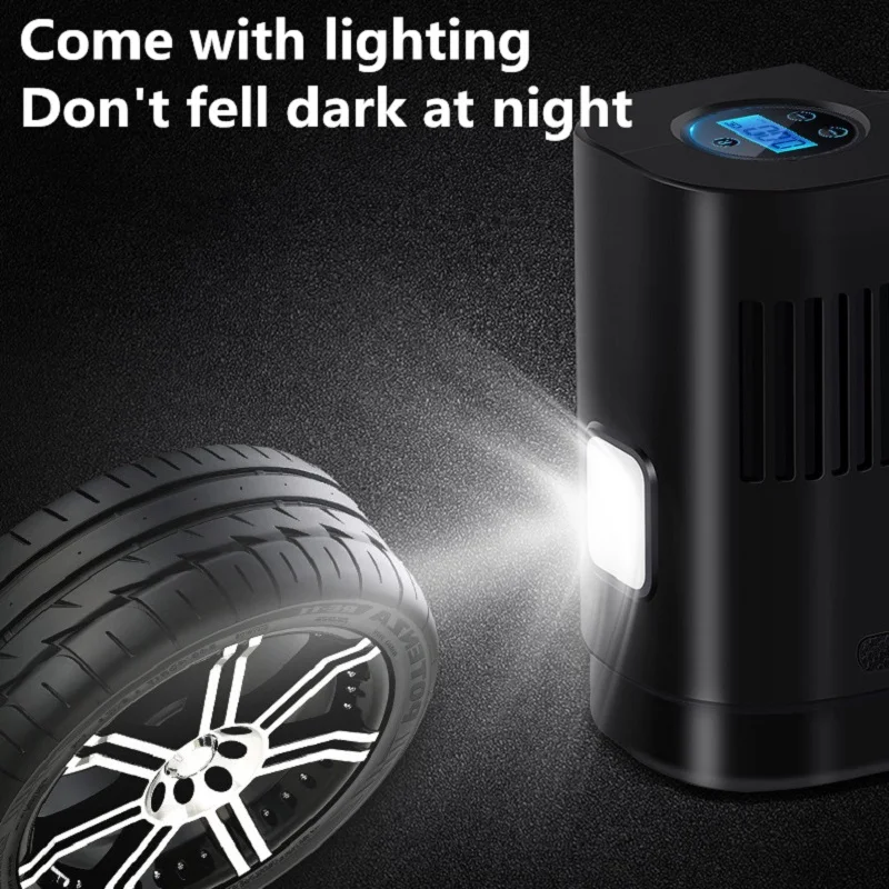 Comprar Compresor De Aire Portátil Para Coche Y Motocicleta, Bomba De Aire De 150 PSI Digital, 12V De CC, Inflador De Neumáticos Con Luz LED