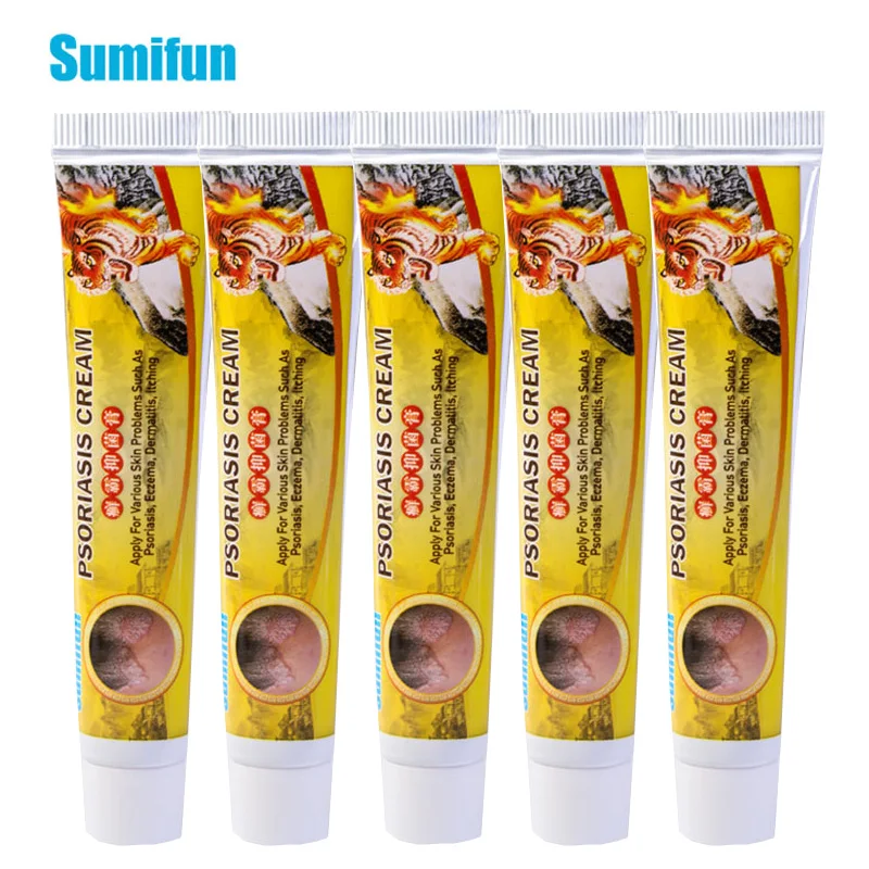 Сумифун 5 шт. тигр бальзам экзема крем для лечения псориаза противозудный мазь