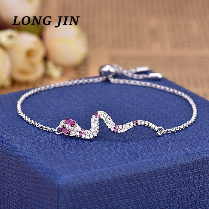 Голубой Змеиный браслет в форме циркона персональные преувеличенные ювелирные