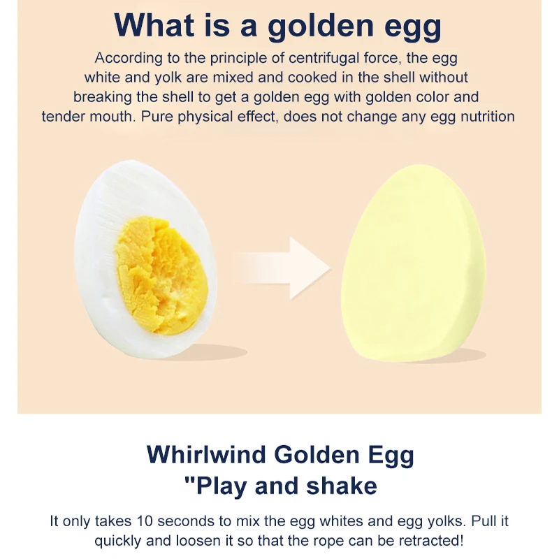 Портативная яйцеварка инструмент ручная Золотая Миксер Для яичного желтка