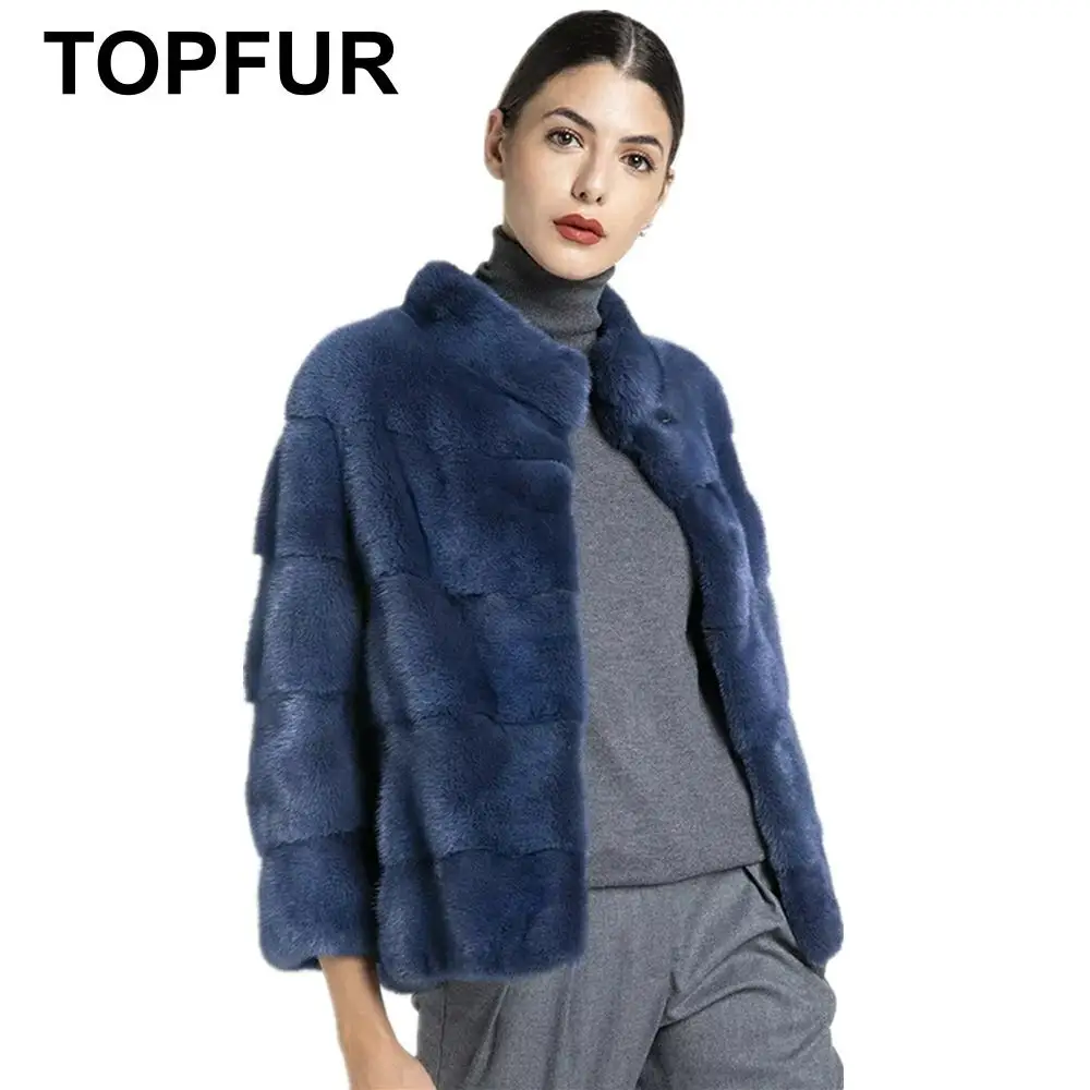 Женская Короткая кожаная куртка с воротником и рукавом|Шубы дубленки| |