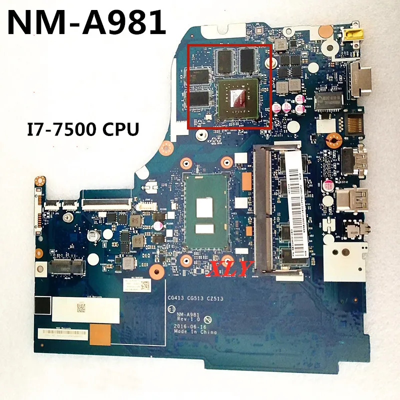 

Для lenovo 310-15ikb 510-15ikb материнская плата NM-A981 процессор i7 7500u оперативная память 4 Гб gpu gt940m Испытано 100% работает