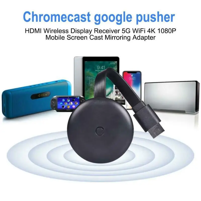 Черный WiFi 5G HDMI беспроводной дисплей адаптер приемник толкатель экран черный для