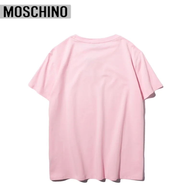 

2020 Moschino T-Shirts Scarf Bear Unisex Shirts Short Sleeve Tops MOSCHINO O-Neck Cotton Shirt for Couples Lovers