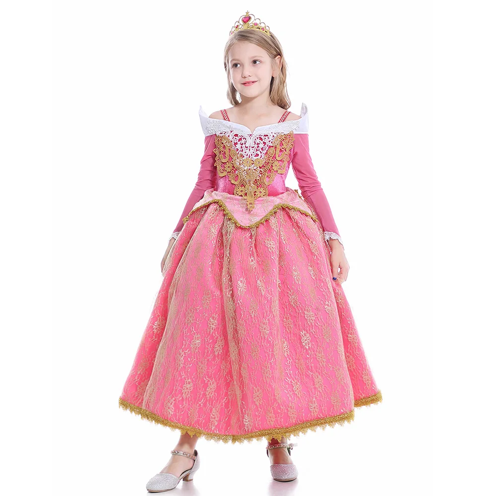 

Girls Aurora Dress Fancy Beauty Princess Dress Sleeping Beauty Aurora Dress Children Christmas Birthday Princess Party Ball Gown