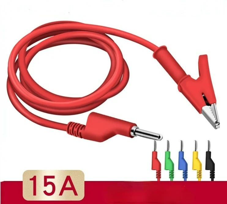 

Double End Test lead Wire Line electrical Voltage 4mm Banana Plug and Alligator Clip Crocodile 15A multimeter DIY 1 meter