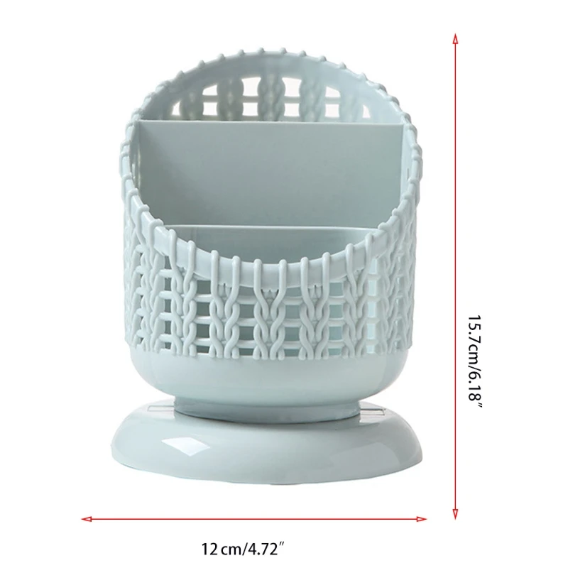 

Cute Fruit Basket-shaped Desk Pen Holder Multi-purpose Rattan-like Pencil Holder