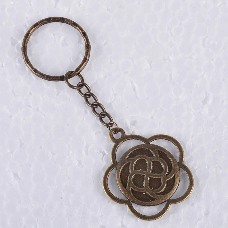 Античный бронзовый цветок брелок с подвеской Безель пустой подходит 20 мм камея