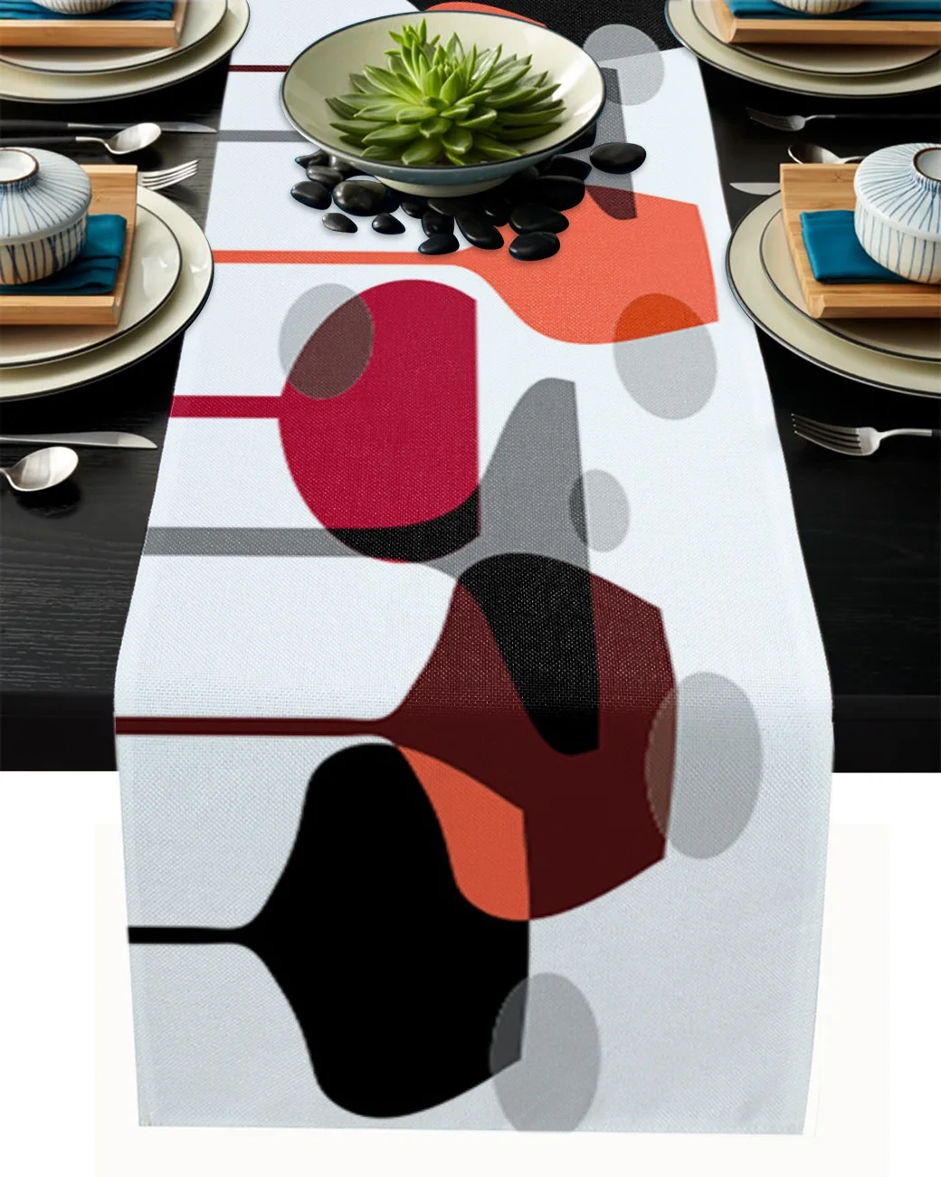 

Wine Cup Table Runner Wedding Table Decoration Dinning Table Runners Placemat Christmas Decor Tablecloth