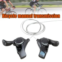1 pair 3x7 speed thumb gear shifter levers for moutain bike combo with inner shifts cables bicycle accessories edf88