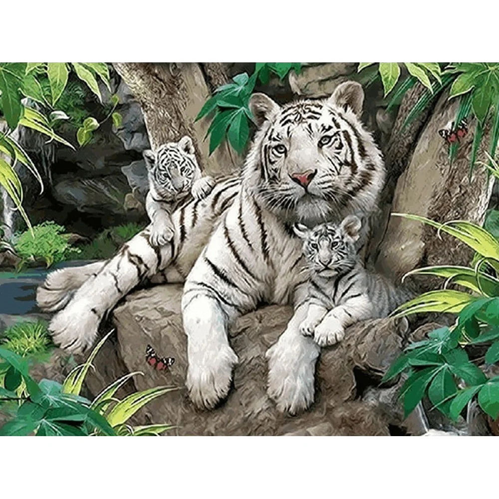 

DUTEY 5D DIY Diamond Painting Animal Theme Tiger Cross Stitch Kit Full Drill Embroidery Mosaic Handmade Art Gift Home decoration