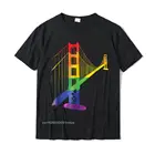 ЛГБТ-футболка Pride Rainbow Golden Gate Bridge Zany Brainy хлопковые футболки для мужчин, Уникальные футболки, нормальный Доминант