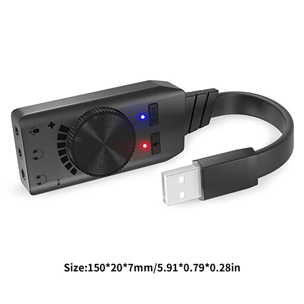 

USB Virtual 7.1 Channel Sound Card Converter Adapter External USB Audio 3.5mm Headset Stereo For PC Desktop Notebook soundcard