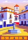Винтажный оловянный постер, декор для стен в Испании, городе, Андалусии, 8x12 дюймов, Ретро стиль, для дома, кухни, сада, гаража