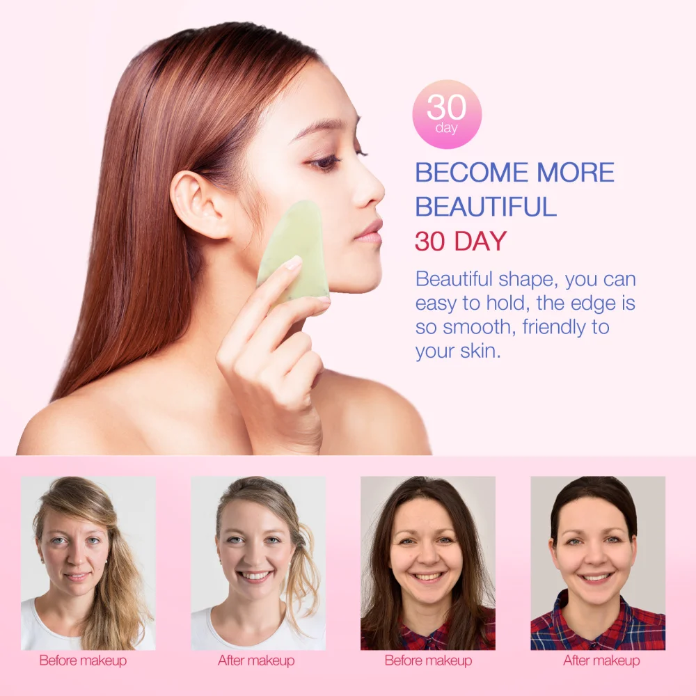 

2pcs Natural Jade Massaging Board Scraping Plate Tools Beauty Skin Care Tool for Female