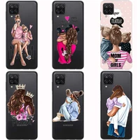 silicon case for samsung galaxy a12 soft transparent mother and daughter shell cover full protection shockproof coque bumper