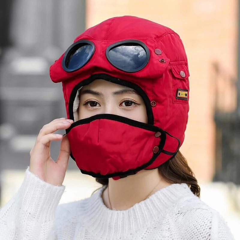 Для взрослых и детей флис зимне наушники шапка Лыжный Спорт для катания на