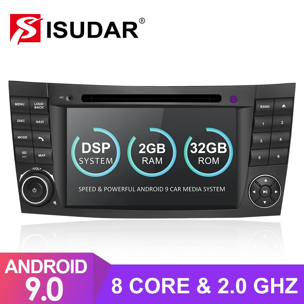 Автомагнитола Isudar 2 Din на Android 9 для Mercedes/Benz/E-Class/W211/E300/CLK/W209/CLS/w219. автомобильный