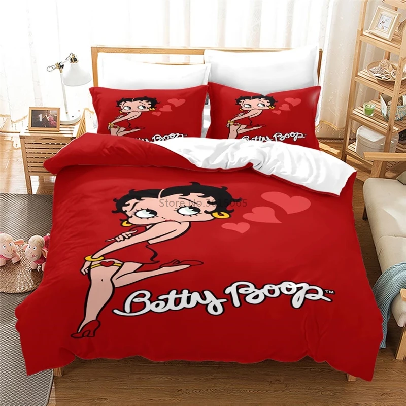 Комплект постельного белья Sexy Lady Betty Boop с мультяшным 3d принтом 2/3 шт. пододеяльник