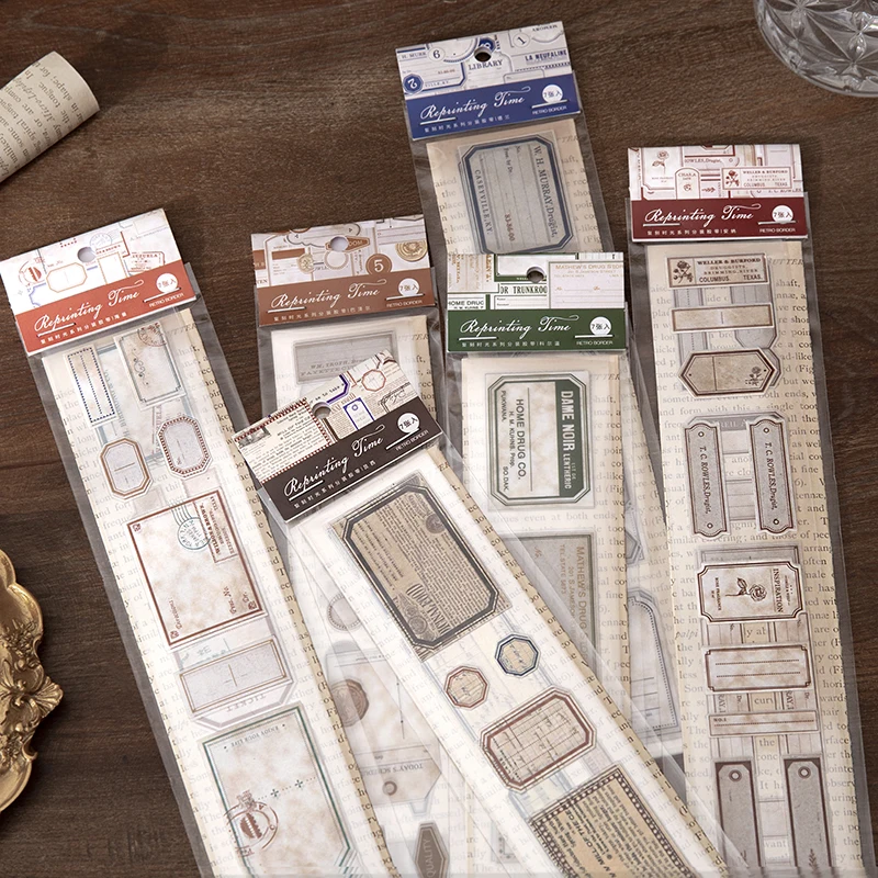 

6 уникальный дизайн декоративных наклеек пленочные кассеты в стиле ретро для Скрапбукинг пуля журнал винтажные канцелярские принадлежност...