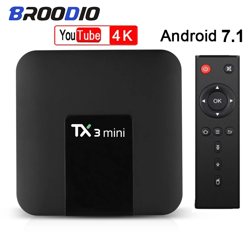 TX3 Мини Android 7 1 9 ТВ Box Smart H2.65 2 4G 5G P 4K Декодер каналов кабельного телевидения коробка