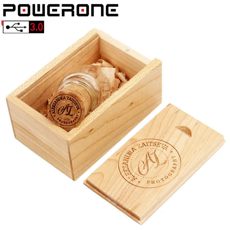 PWERONE USB 3 0 стеклянная дрифтерная бутылка с пробковым флеш накопителем Флешка 4 ГБ 16