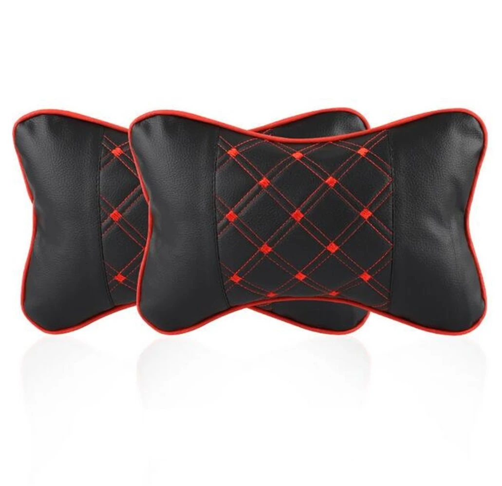 

Автомобильная черная подушка под шею, двойная подголовник, подходит для большинства автомобилей, Универсальное автомобильное кресло