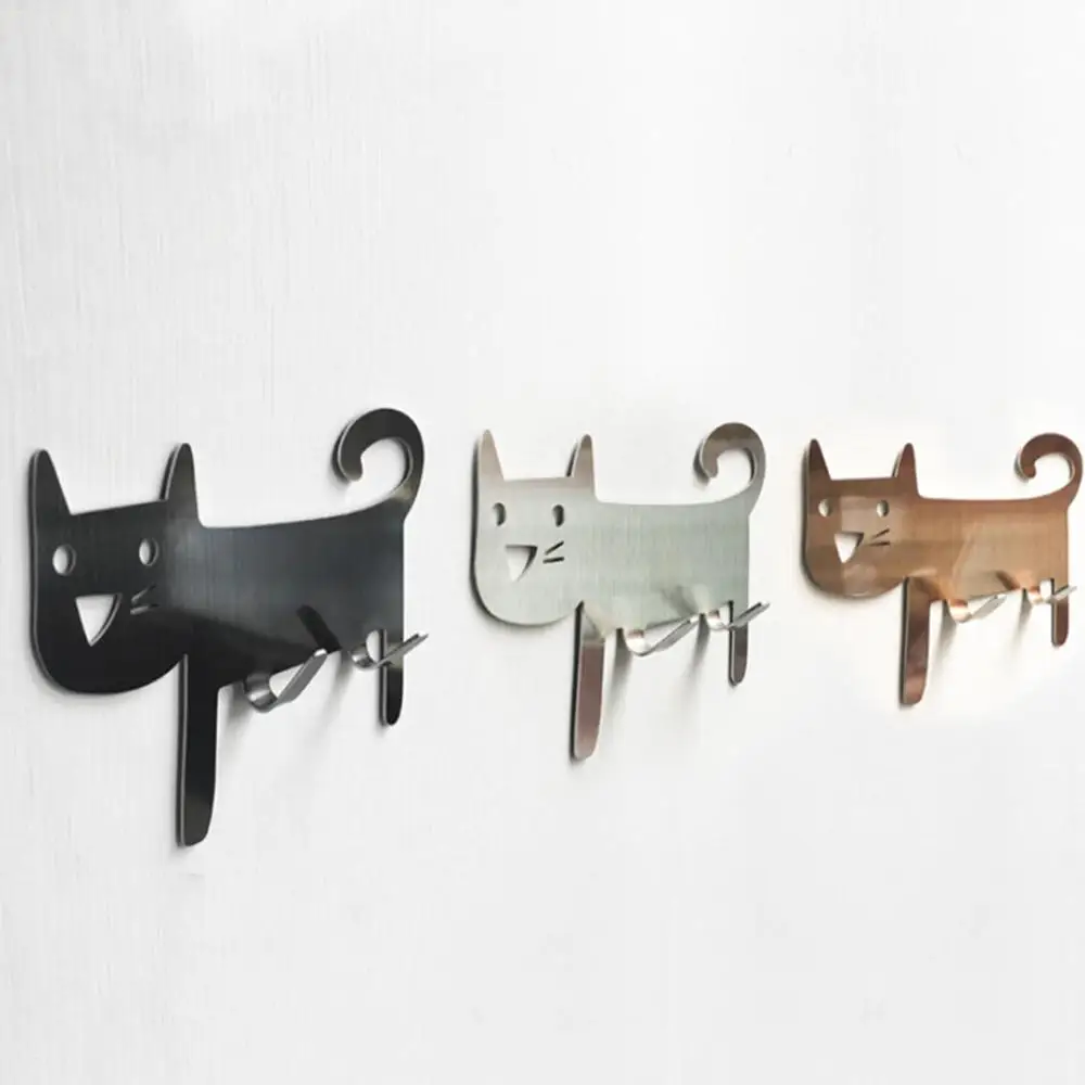 

Creative Kitchen Wall Door Metal Hook Key Hanger Cat Tail Shaped Decorative Holder Clothes Storage Rack Hook Tool Accessories