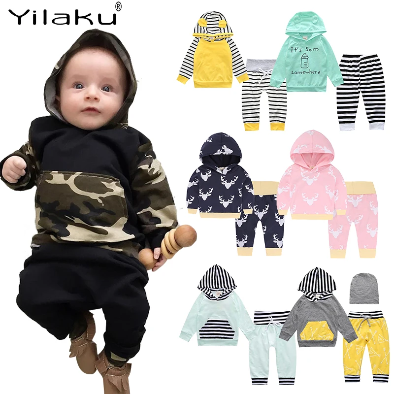 

Yilaku Kids Clothes Autumn Baby Girl Clothes Sets Hoodie + Pants Boys Clothes Suit Stripe Children’s Clothing Sets Spring YY064