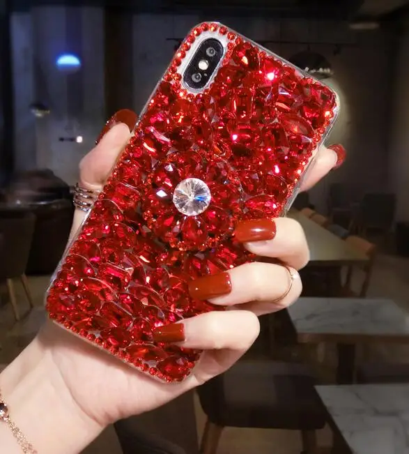 Роскошные Чехлы с кристаллами и драгоценными камнями, стразы для iphone 11 Pro max X XS MAX XR, мягкий чехол для телефона с прозрачными краями для iphone 5S, 6 S, 7, 8 PLUS - Цвет: 1