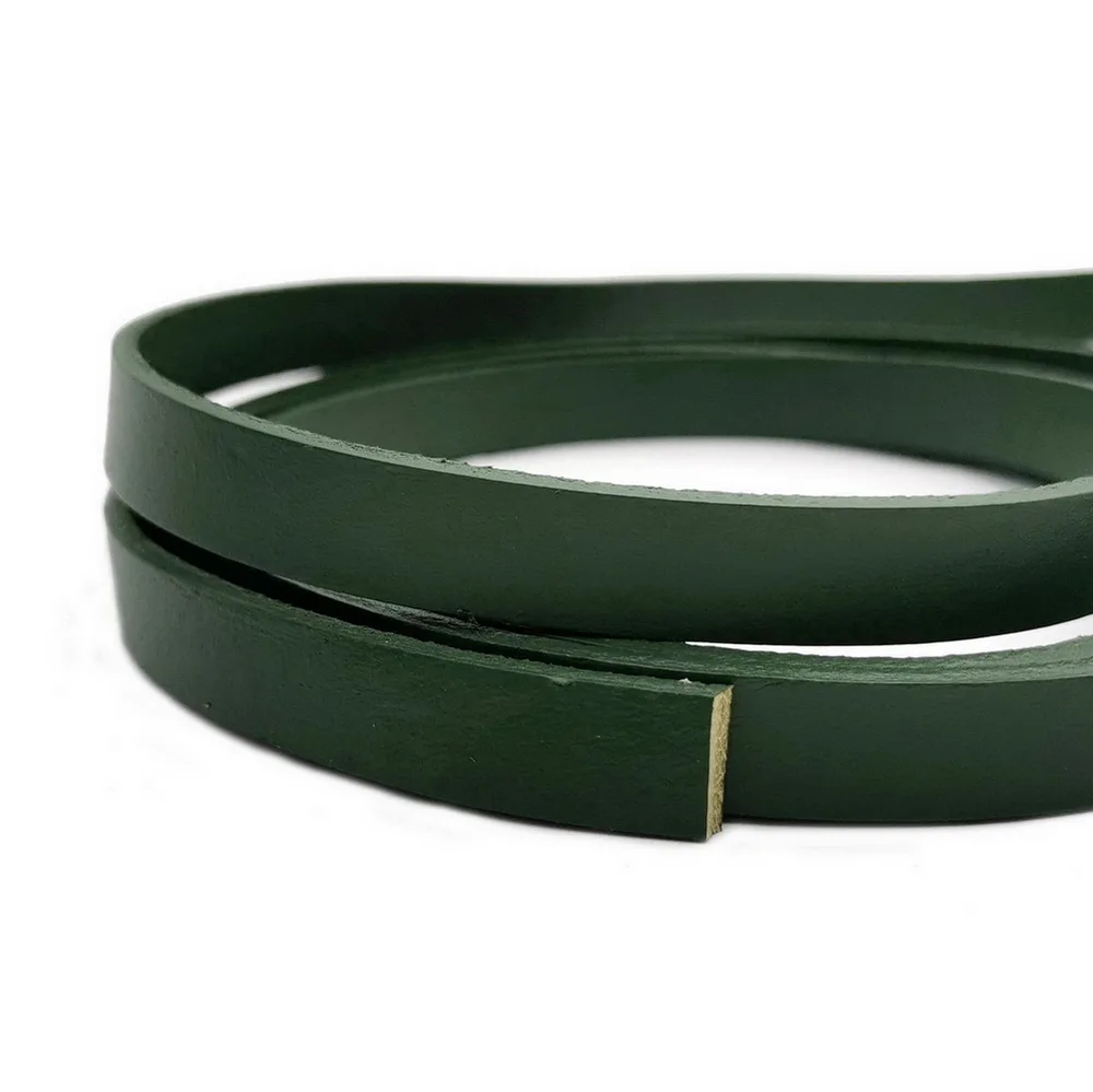 10mm Flat Leather Band Dark Olive Green 10mmx2mm Strip 1 Yard | Украшения и аксессуары