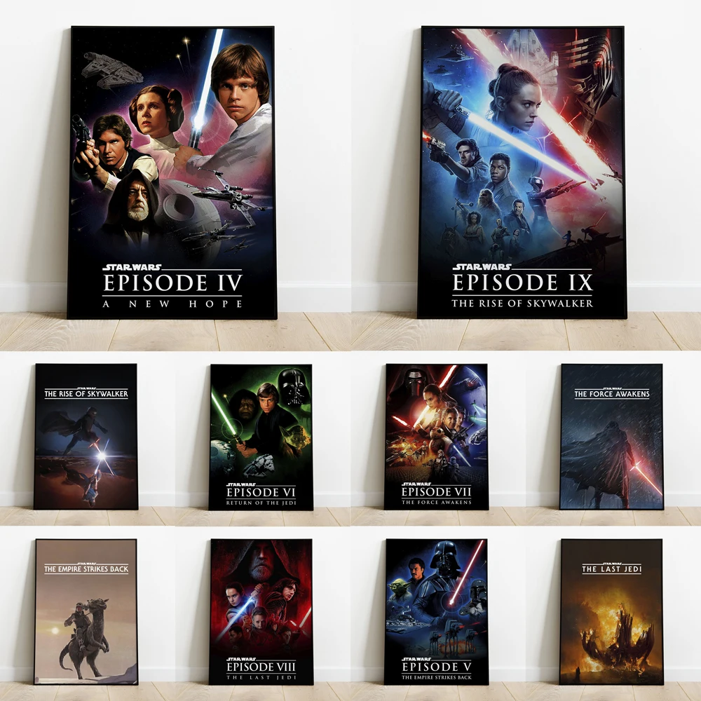 

Star Wars Rise Of Skywalker Movie Poster And Print Last Jedi Canvas Painting Wall Art Marvel Picture Living Room Home Decoration