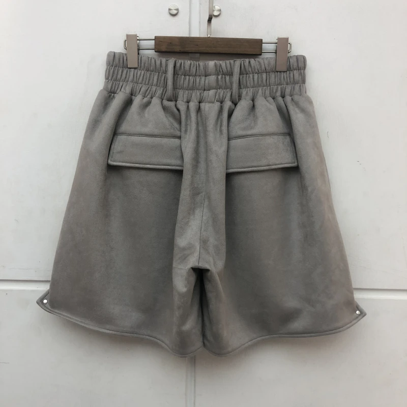 

Heavy Fabric Suede Breasted Mesh Shorts Men Women Best Quality Loose Shorts