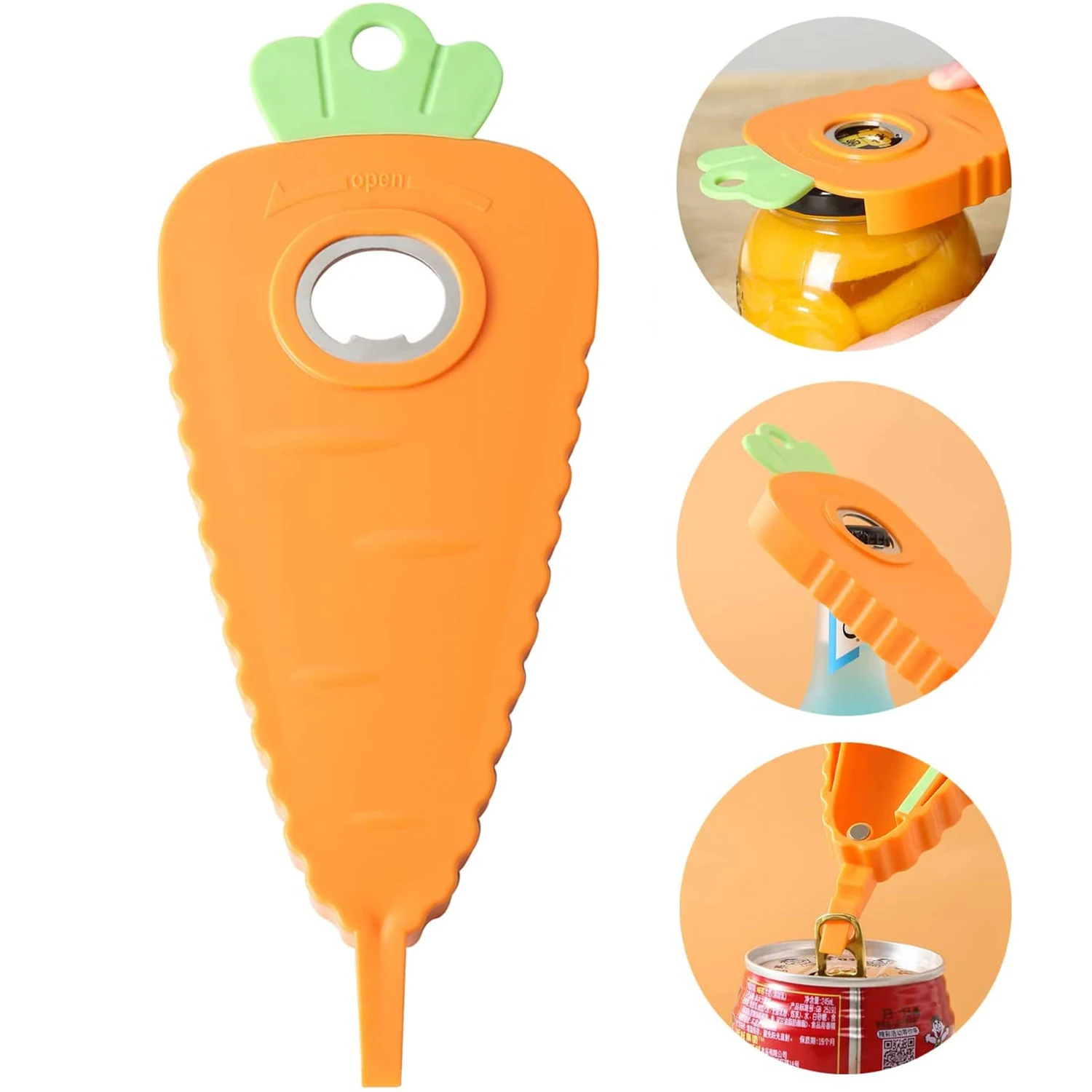 

6 in 1 Multi-Functional Non Slip Jar Opener Gripper Tool Ring Pull Can Opener Bottle Opener Kitchen Gadget Kitchen Accessories