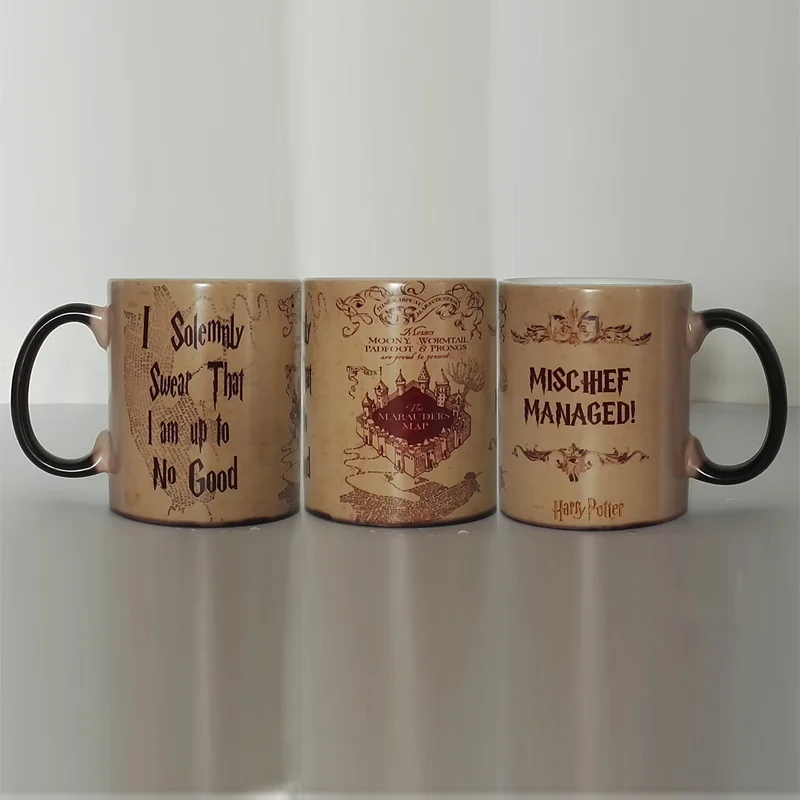 

Drop shipping The Marauder Map Color Changing Coffee Mug Magic heat sensitive Tea Cup Mugs Mischief Managed