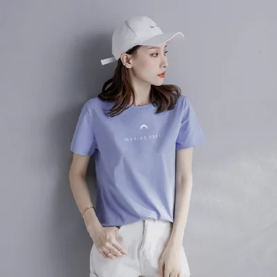 

2020 Tops T-shirts Cotton Female Fashion Womens lavender Garment